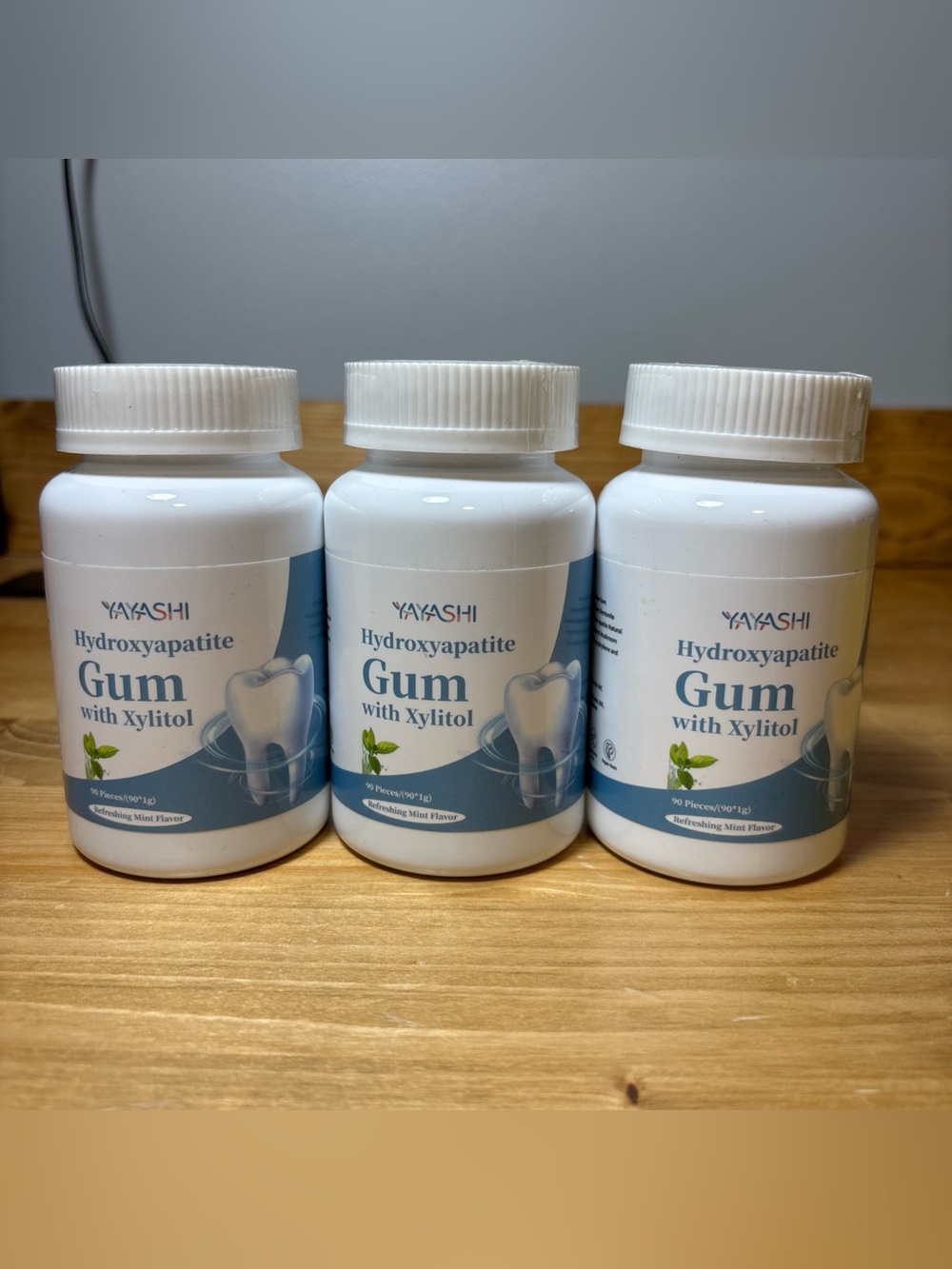 3 Bottles=90 Pc. Each. Hydroxyapatite Gum, Xylitol Mint Exp. 9/27